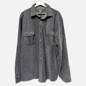 NWT Woolrich Men's Andes Fleece Shacket Dark Gray Snap Front Layer Hike Size XL